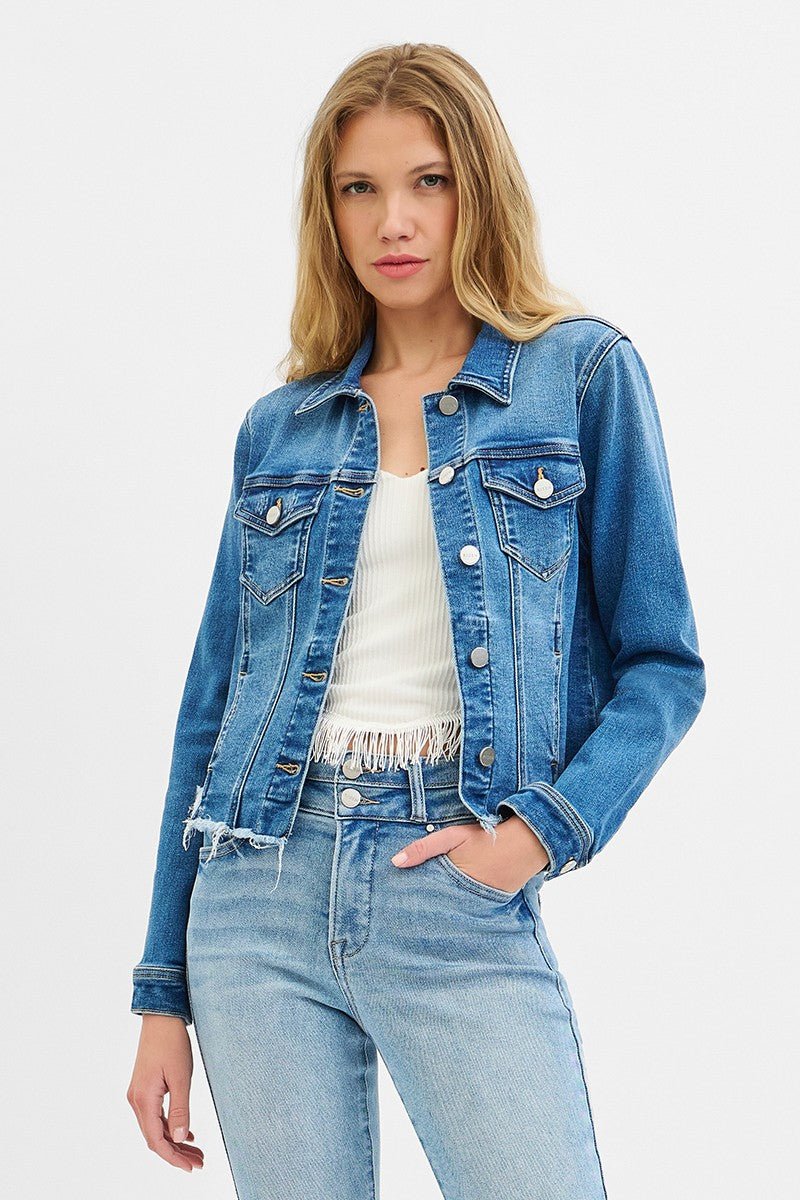 Risen Fray Hem Jean Jacket