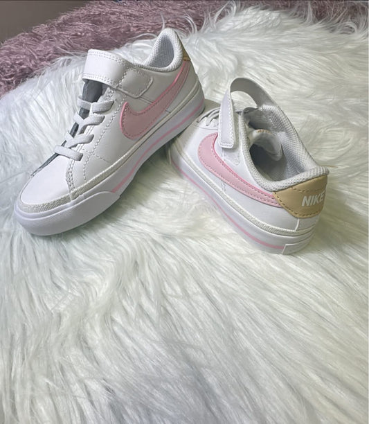 Pink and White Nike's