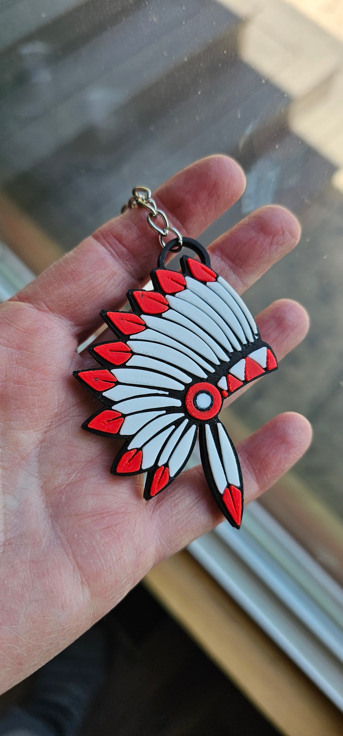 3D Print Chiefs Kc 15 Mahomes Kansas City Kelce Football Indian Headdress Keychain