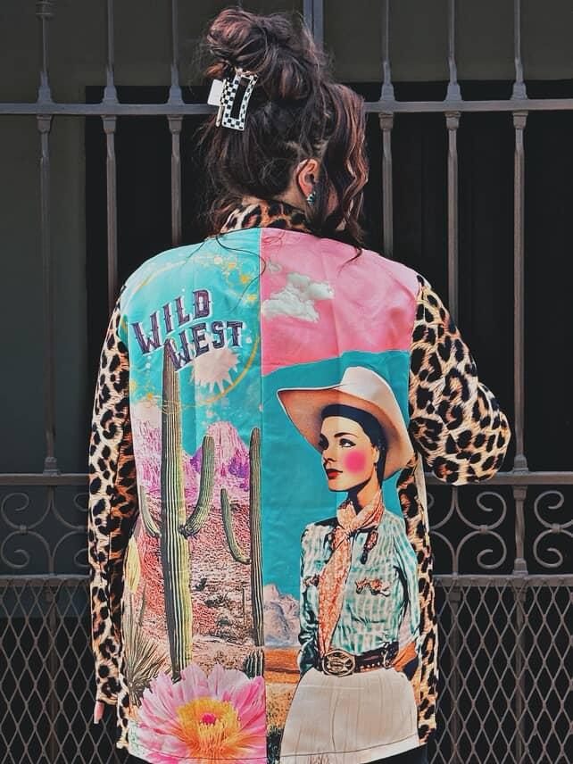Baha Ranch Retro Pop Western Wild West Leopard Blazer