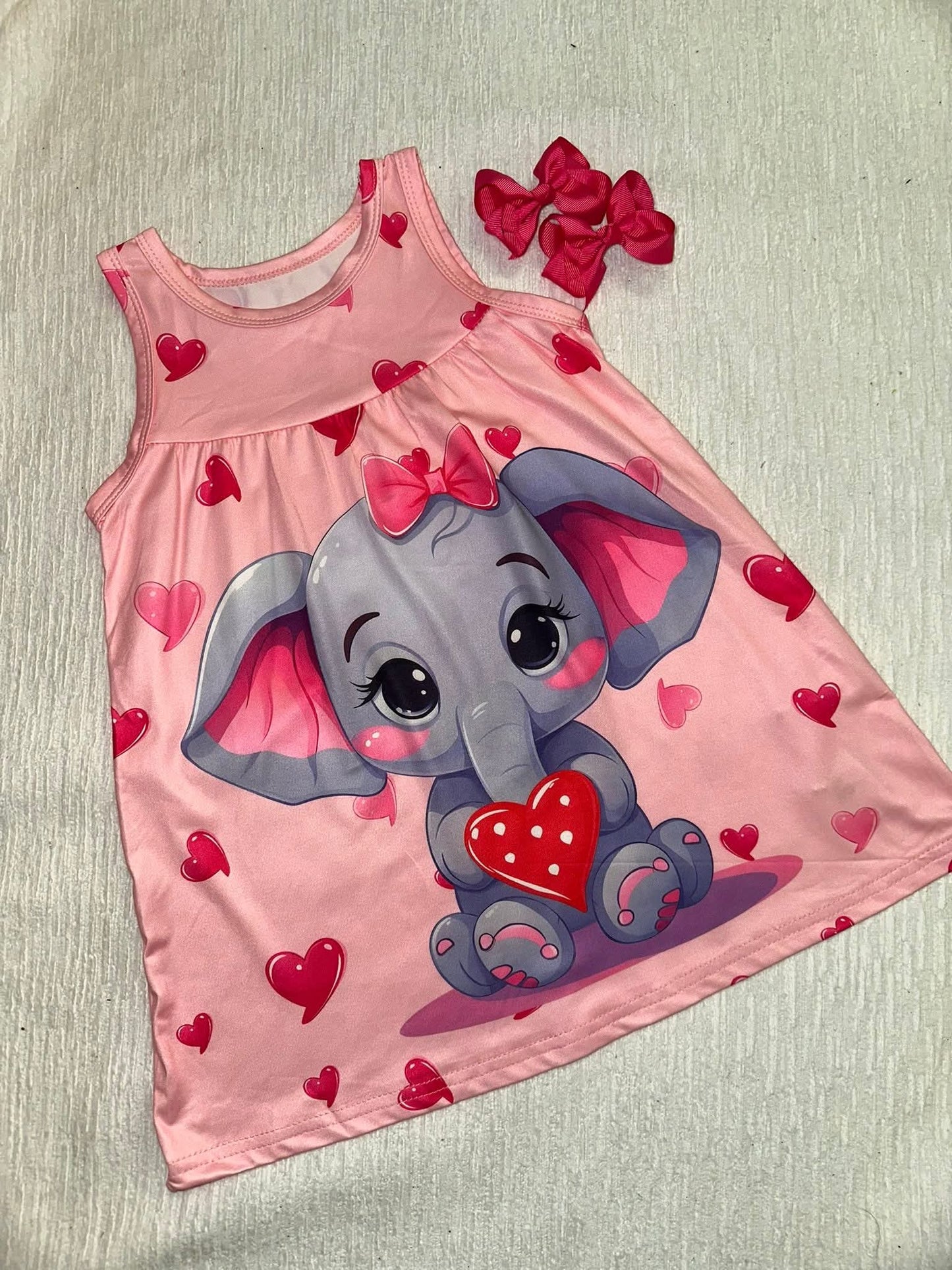 Pink Elephant Print Dress