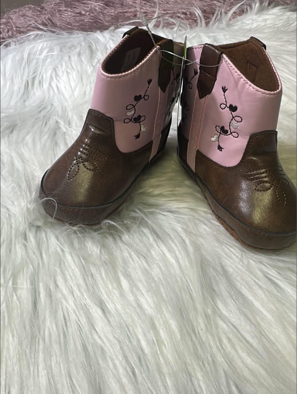 Pink and Brown Cowboy Boots