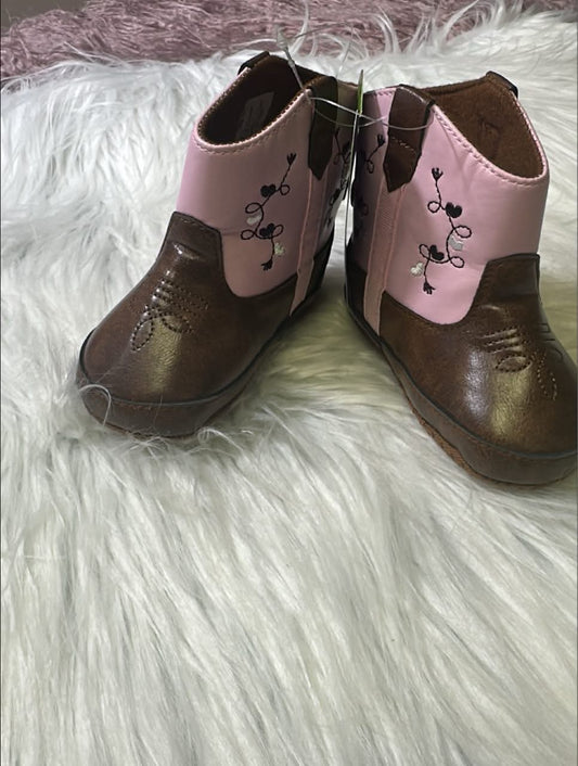 Pink and Brown Cowboy Boots