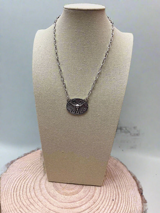 Rodeo Steer head Necklace - 18 inch + 3