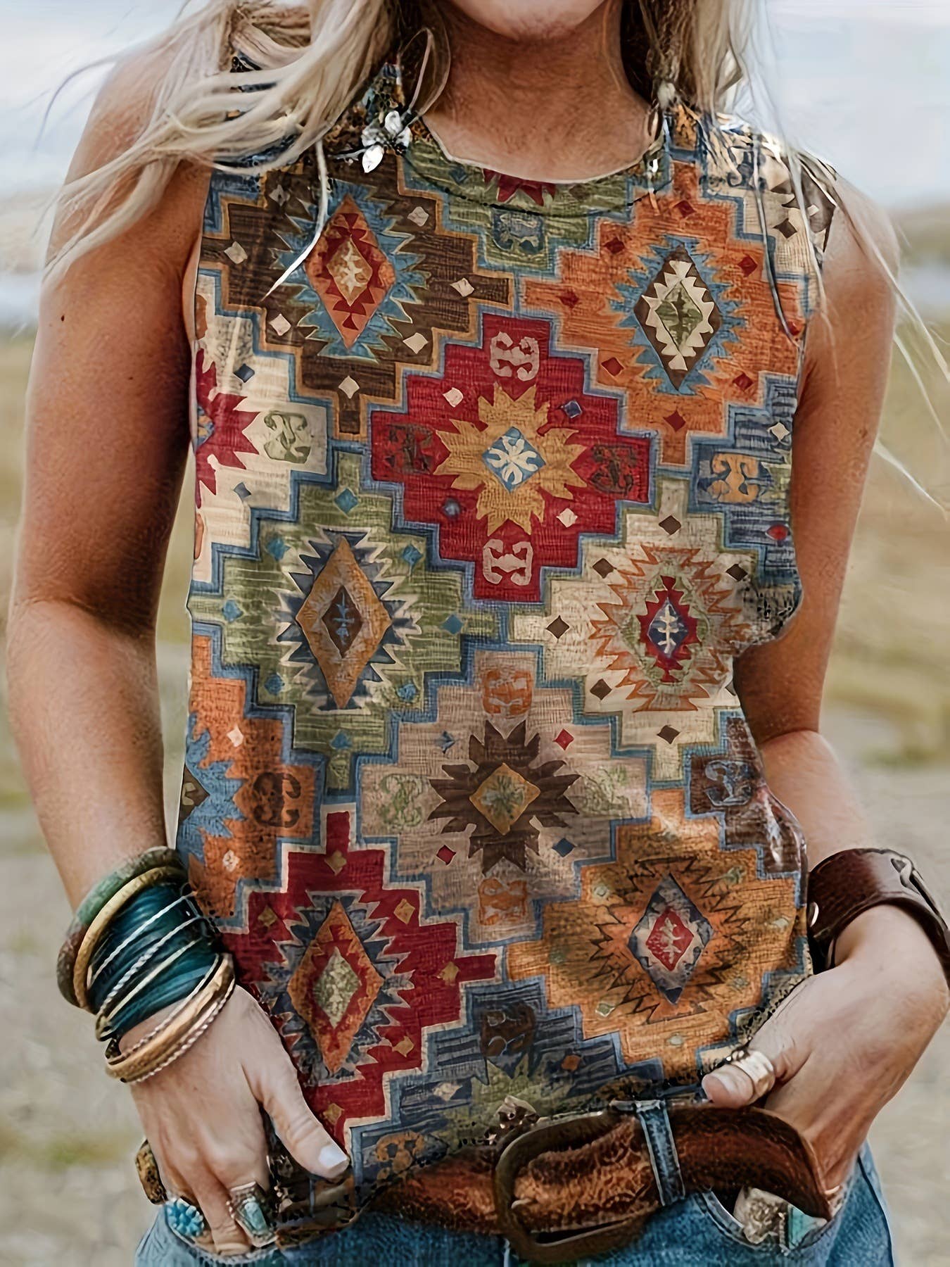 Cowboy Rodeo Graphic Tank Top – Western Style, 2 Colors