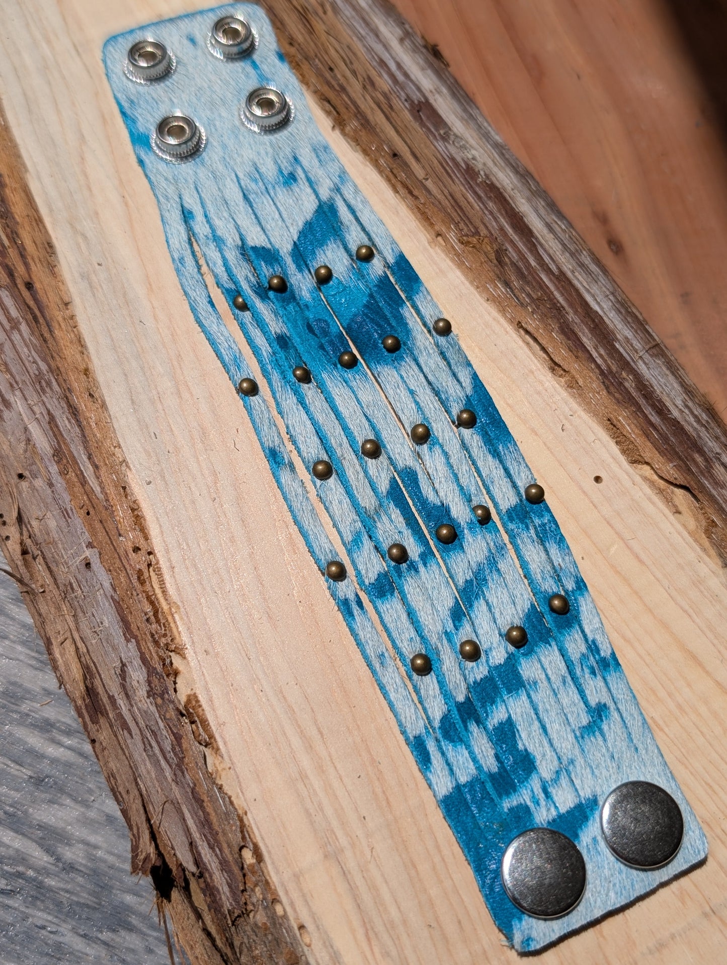 Genuine Leather Jewel Cuff Braclet