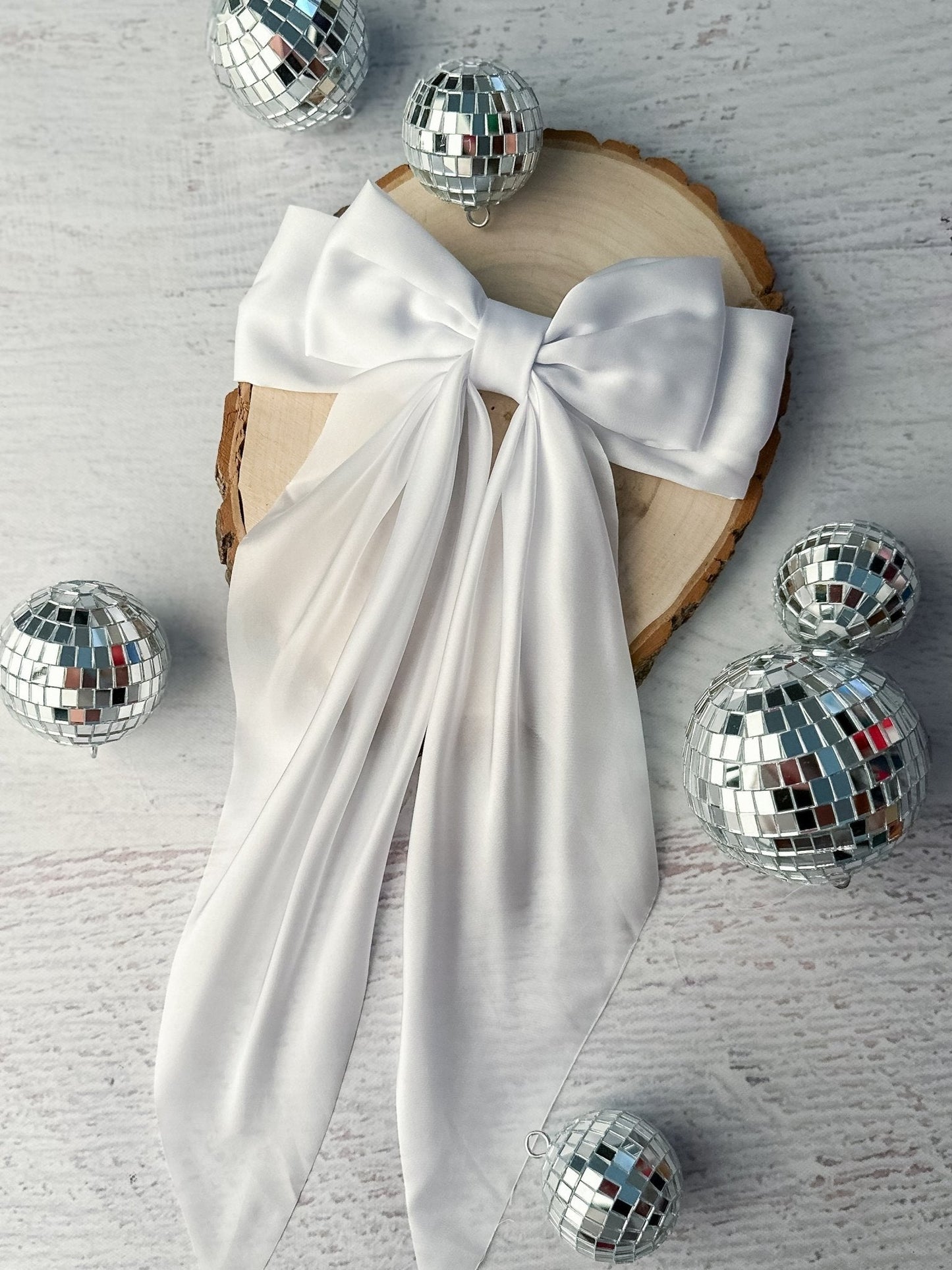 Satin Coquette Bows - French Clip - 8"