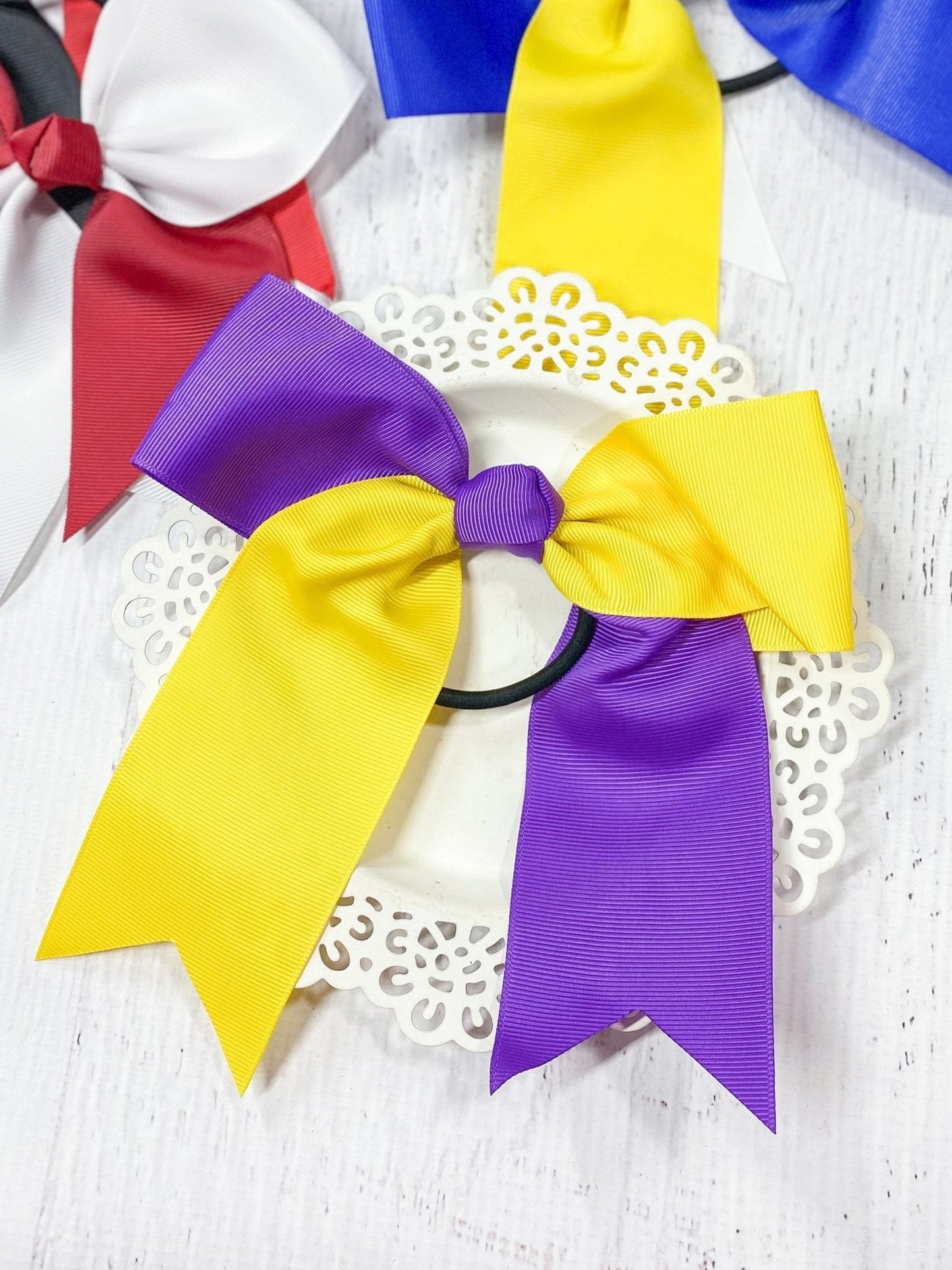 School Spirit Cheer Bows - Pony O - 6"