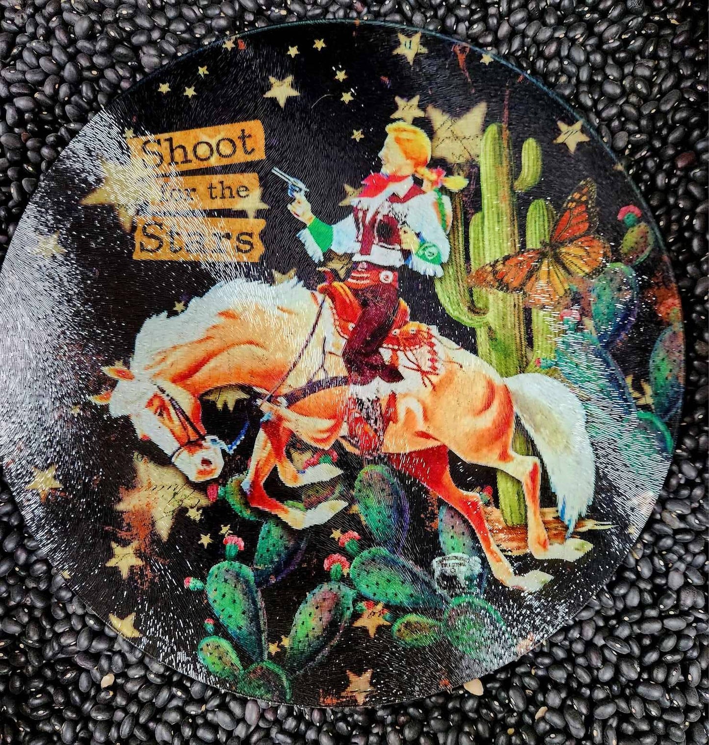 Shoot for the Stars Glass Cutting Board/Charcuterie/Trivet