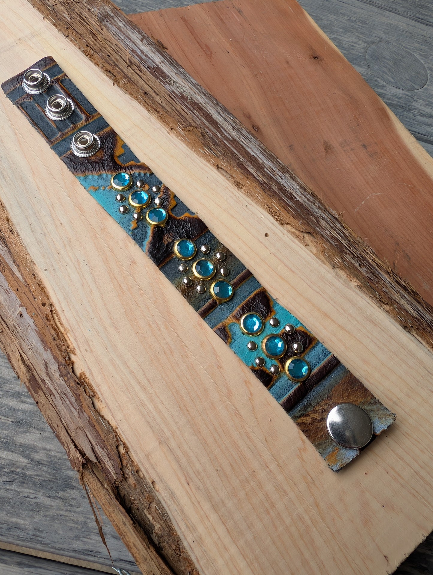 Blue Radiance Leather Bracelet