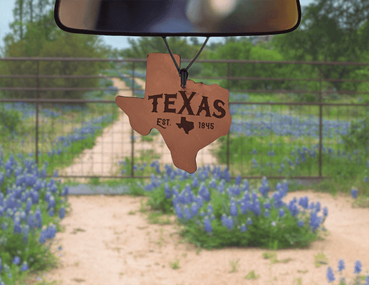 Texas 1845 Leather Car Freshener