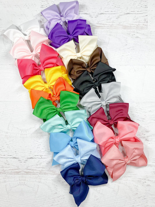 Texas Size Grosgrain Hair Bow - Alligator Clip - 6.5" - 36 colors