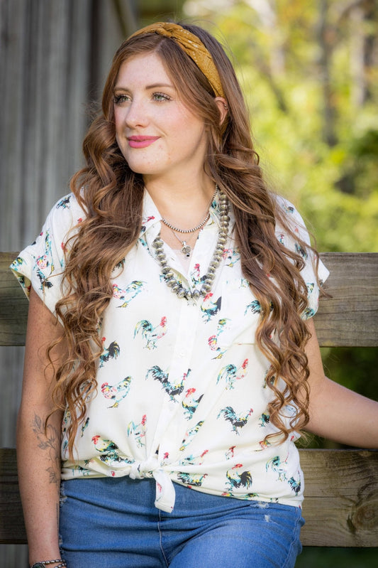 The OG Rooster Button Up Blouse