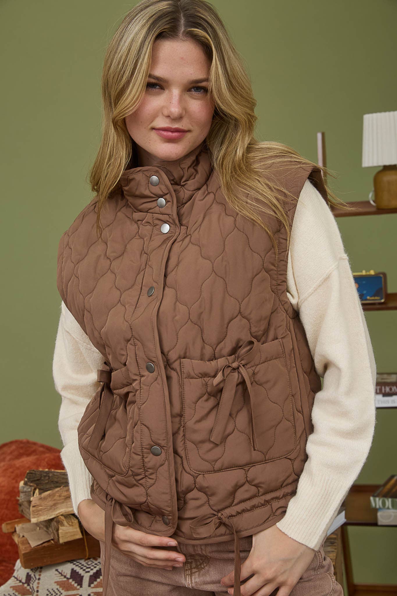Tie Down Quilted Puffer Vest - 5 Colors!