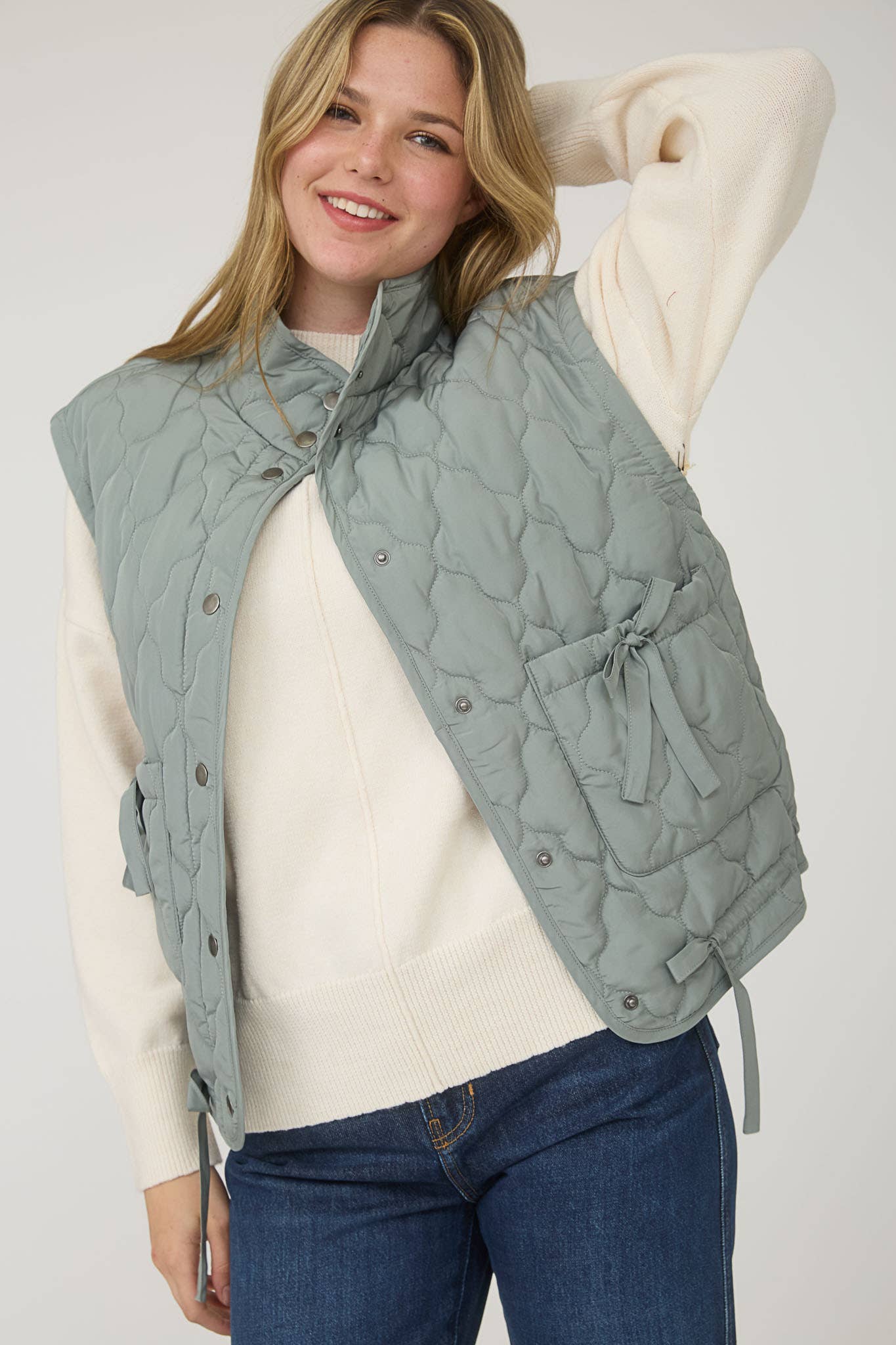 Tie Down Quilted Puffer Vest - 5 Colors!