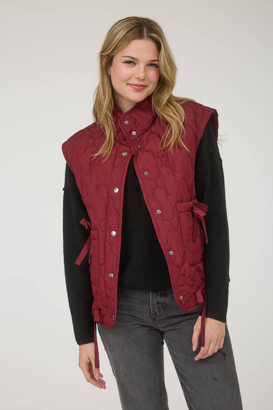 Tie Down Quilted Puffer Vest - 5 Colors!