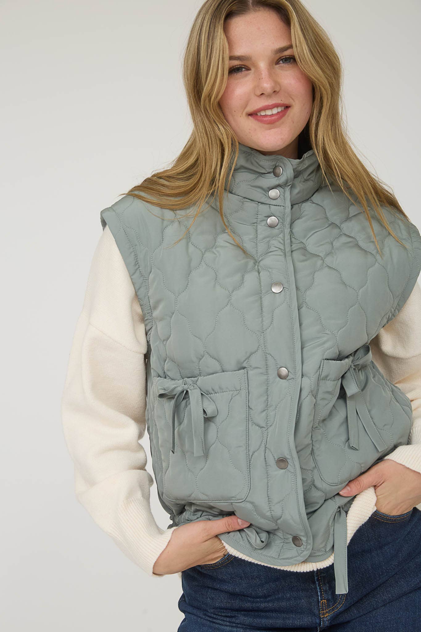 Tie Down Quilted Puffer Vest - 5 Colors!