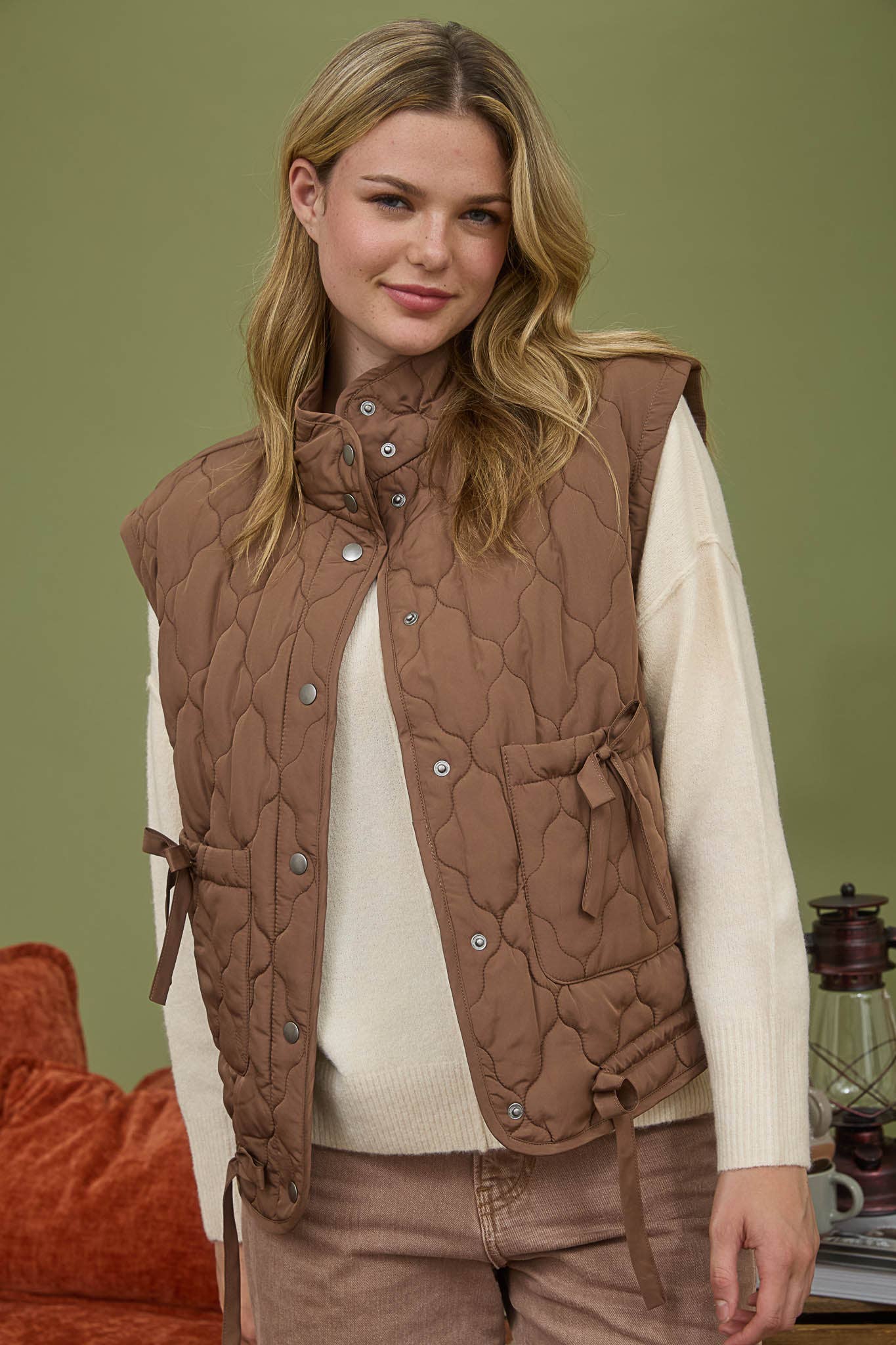 Tie Down Quilted Puffer Vest - 5 Colors!
