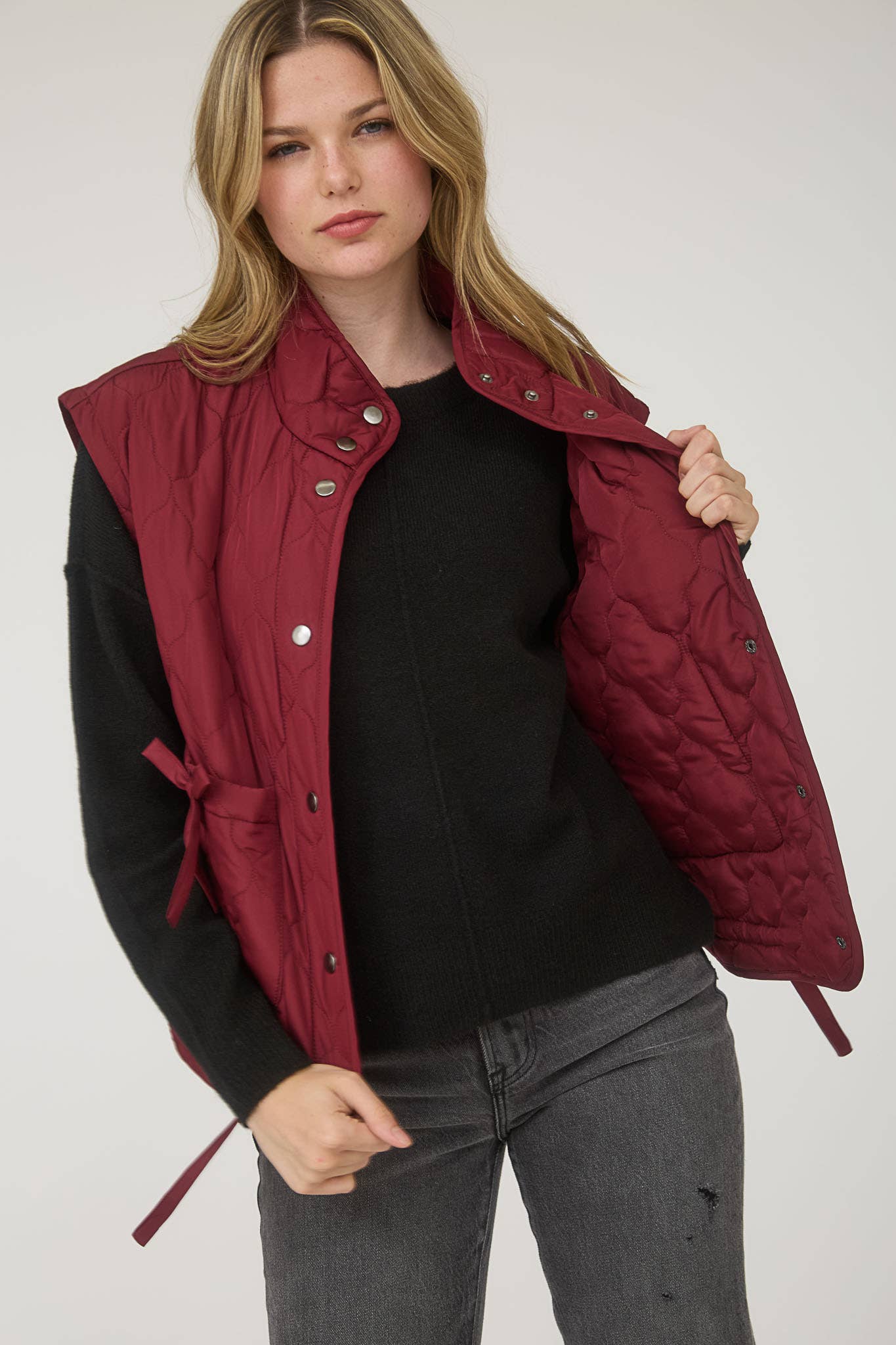Tie Down Quilted Puffer Vest - 5 Colors!