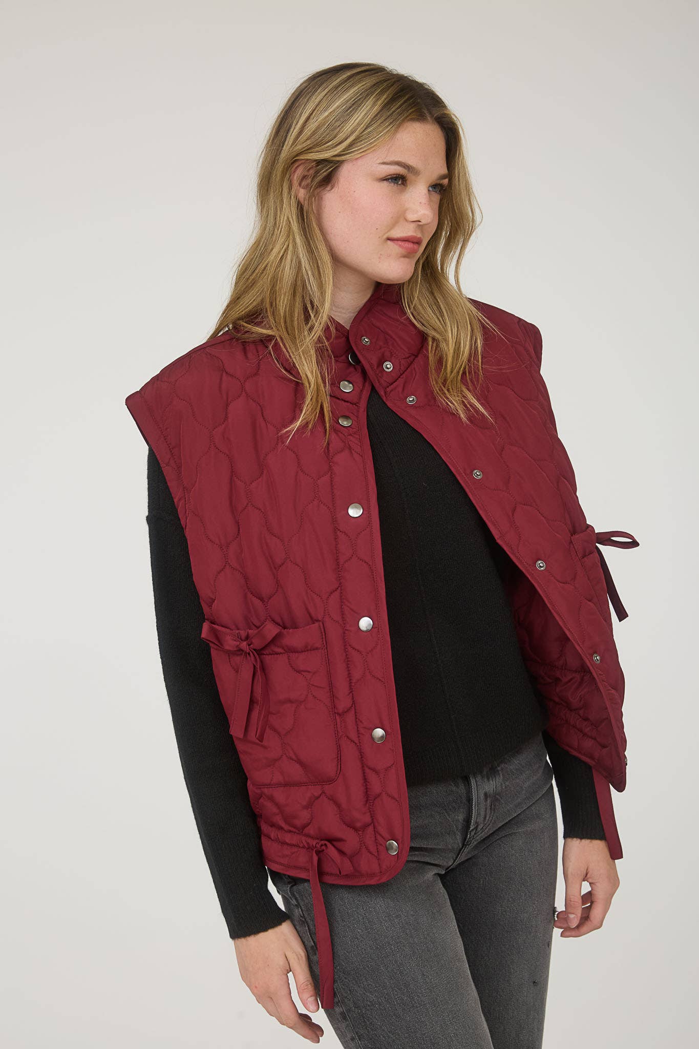 Tie Down Quilted Puffer Vest - 5 Colors!