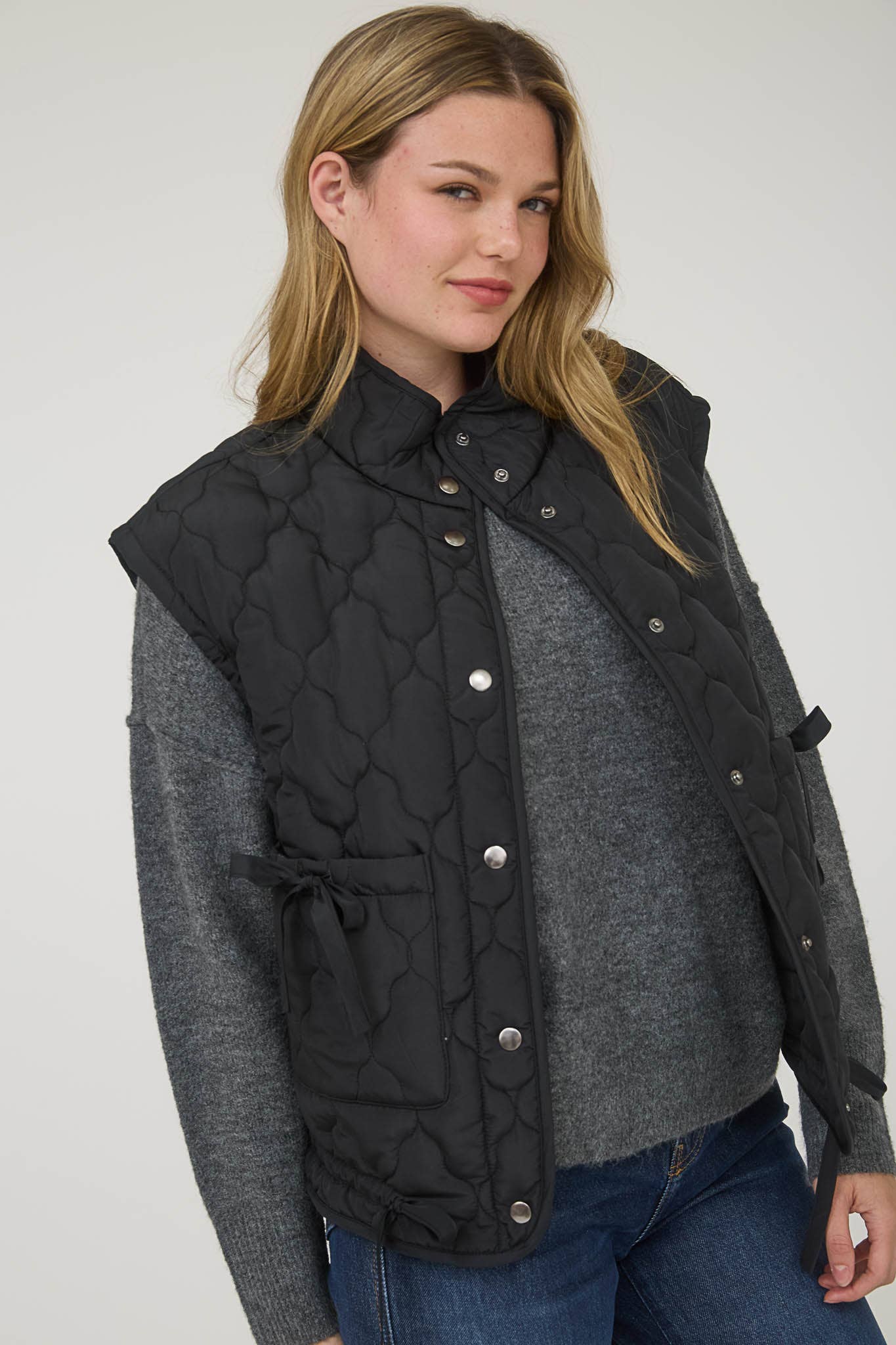 Tie Down Quilted Puffer Vest - 5 Colors!