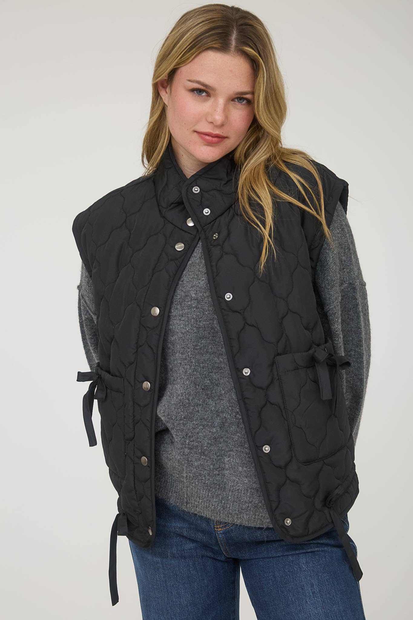 Tie Down Quilted Puffer Vest - 5 Colors!