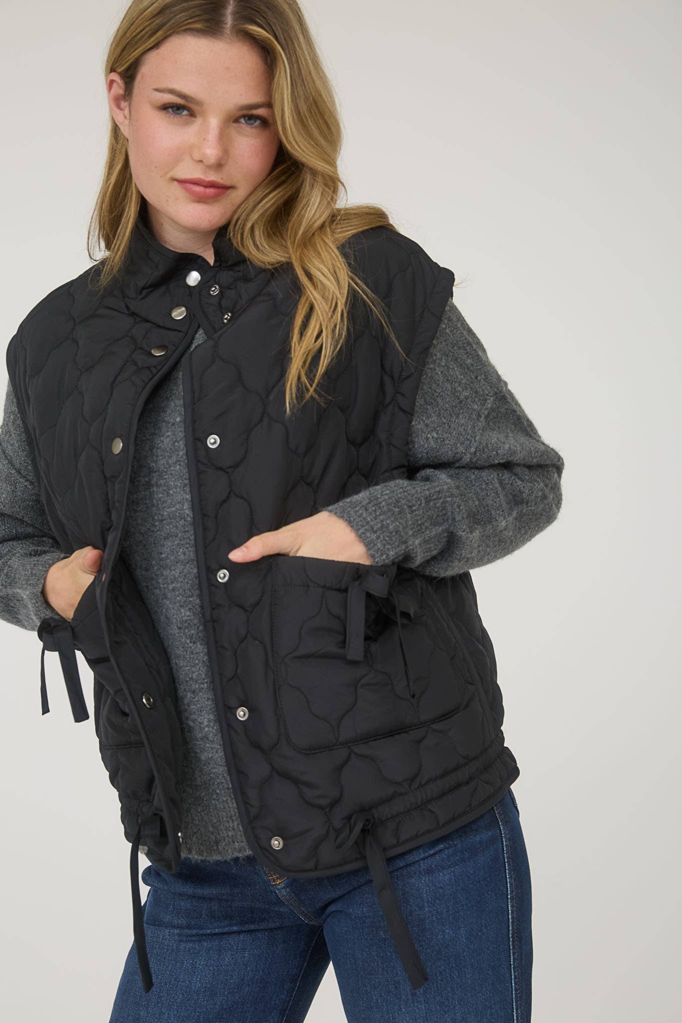 Tie Down Quilted Puffer Vest - 5 Colors!