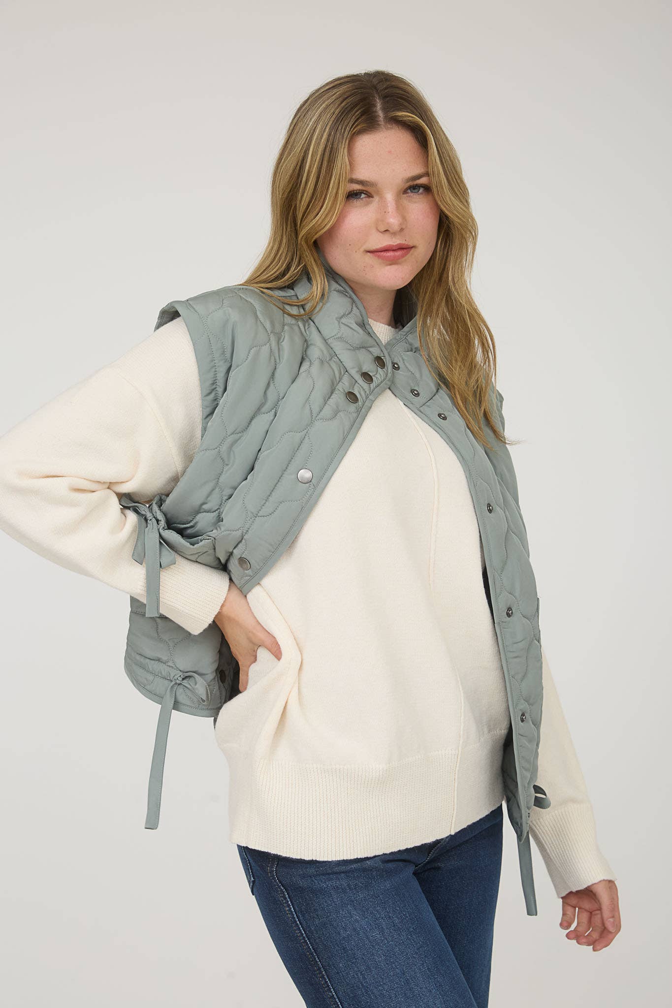 Tie Down Quilted Puffer Vest - 5 Colors!