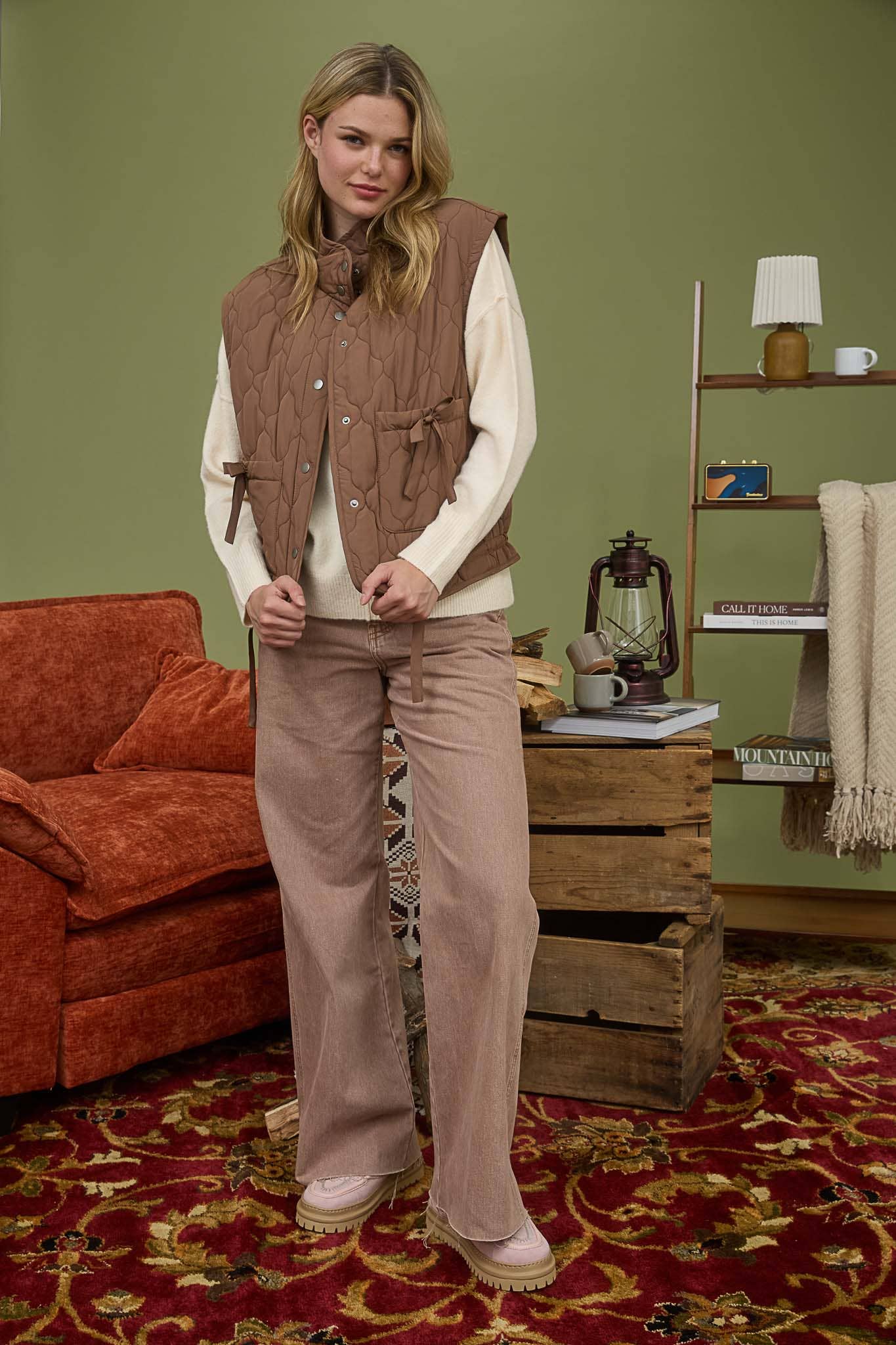 Tie Down Quilted Puffer Vest - 5 Colors!