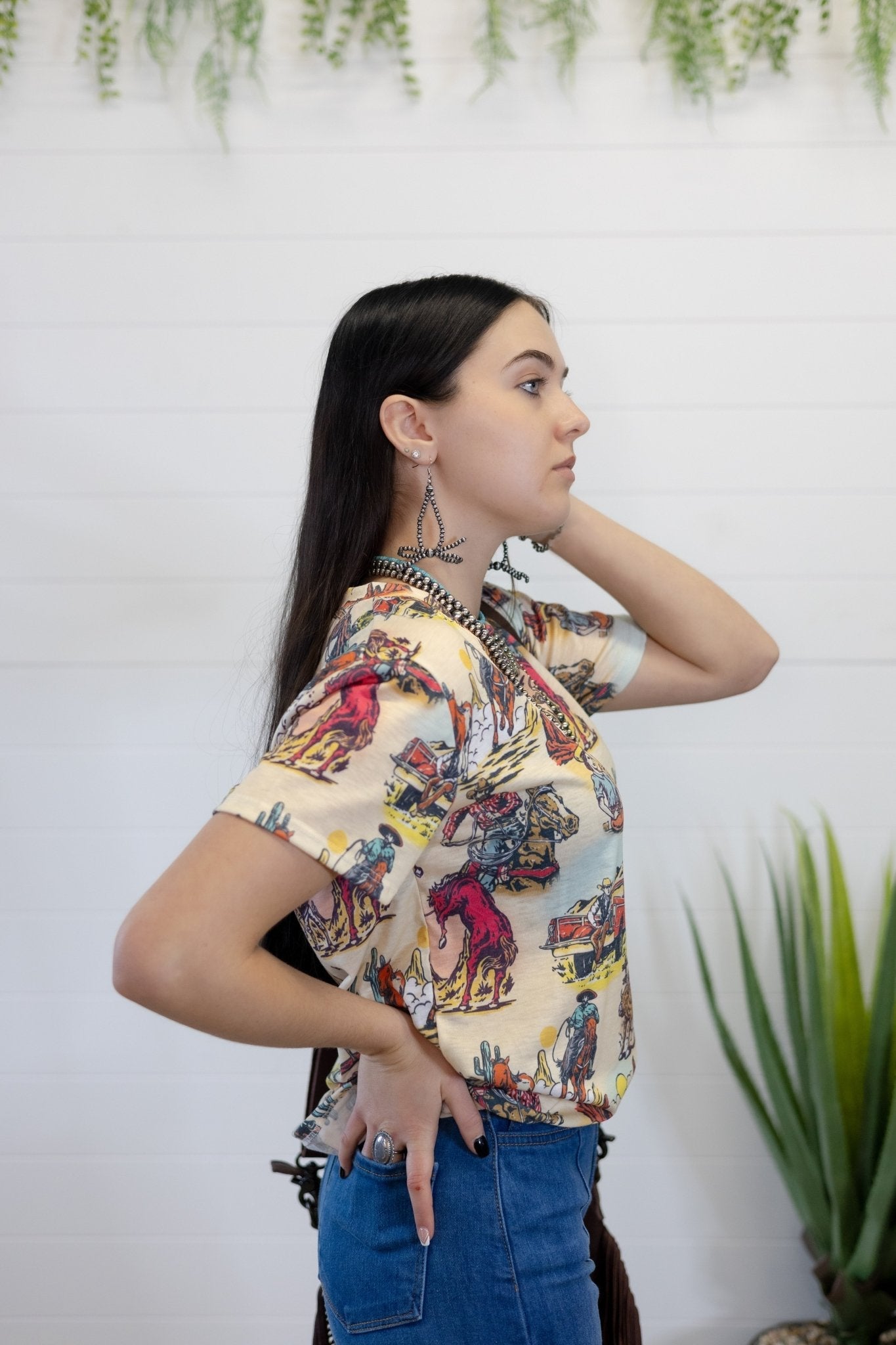 Vintage Western Print T-Shirt