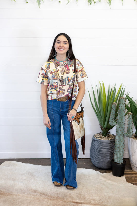 Vintage Western Print T-Shirt