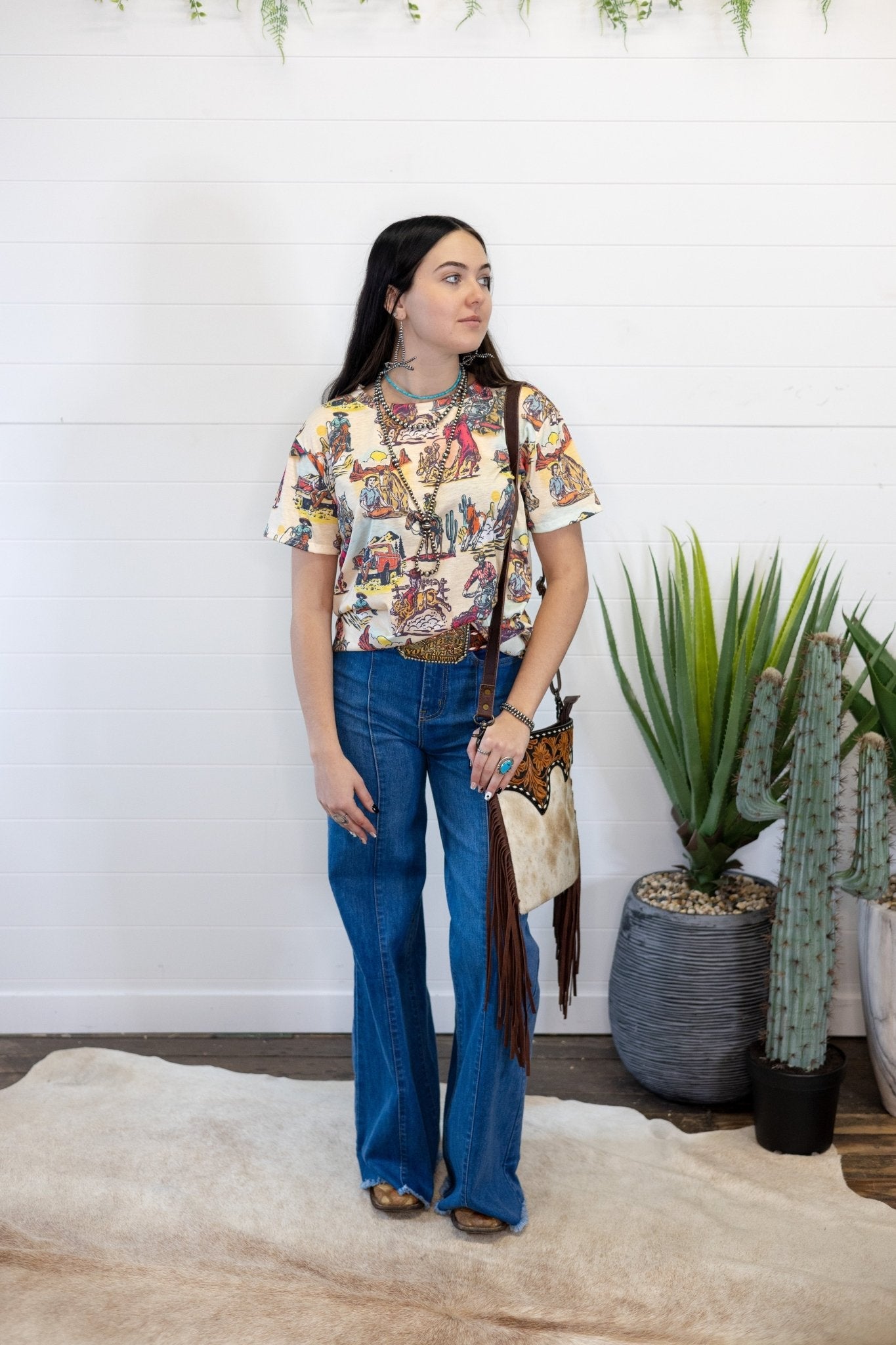 Vintage Western Print T-Shirt