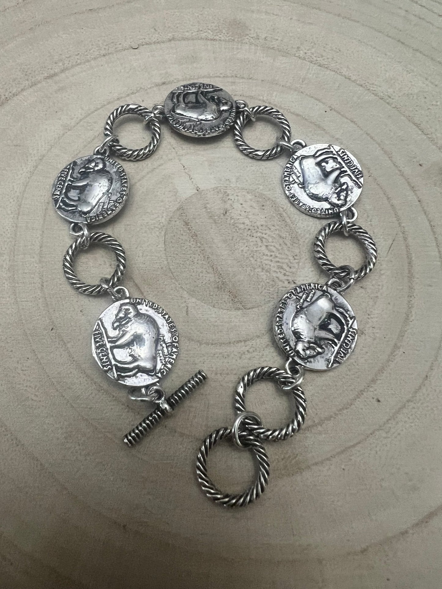 Western Buffalo Coin Toggle Bracelet