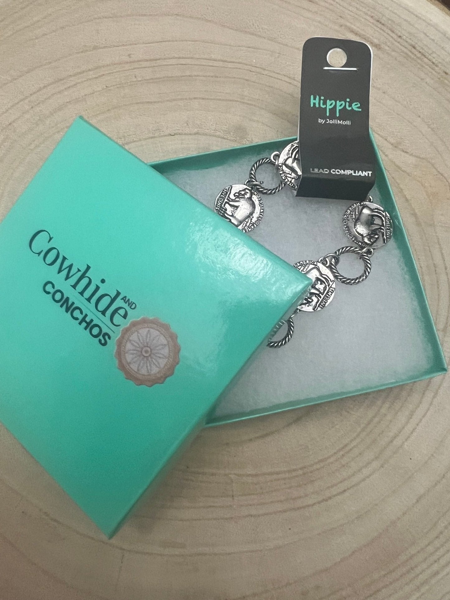 Western Buffalo Coin Toggle Bracelet