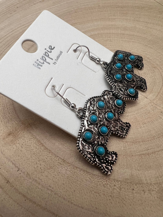 Western Buffalo Stone Dangle Earrings