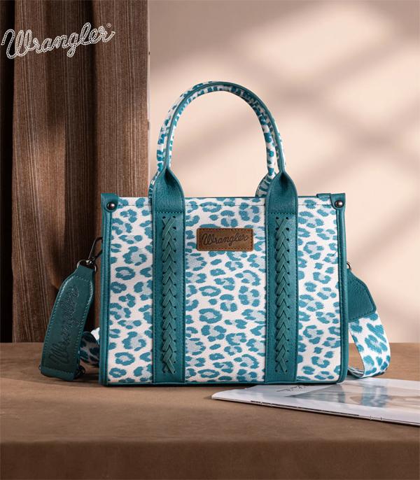 Wrangler Leopard Print Tote Crossbody - Turquoise