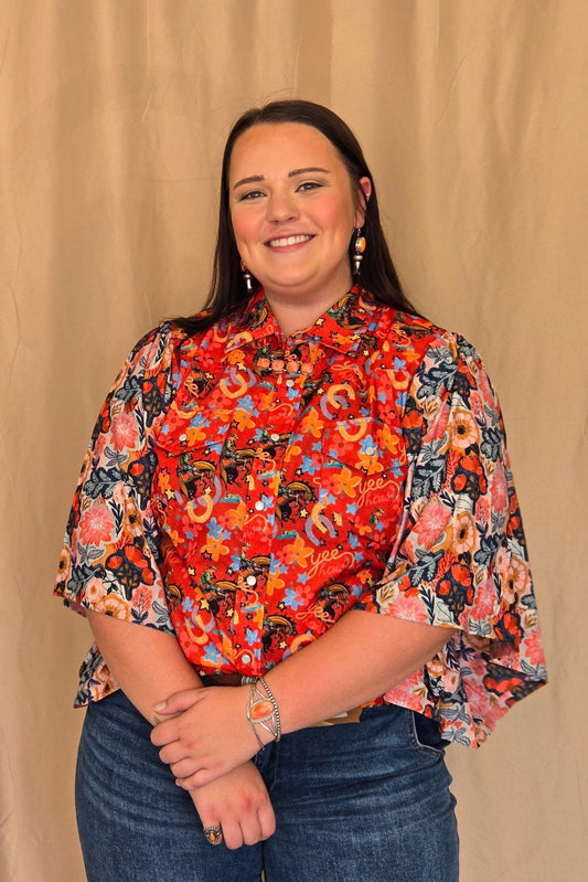 YeeHaw Red Blouse