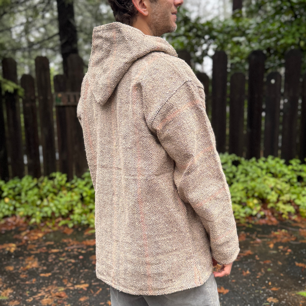 Baja Hoodie Mexican Pullover Sweater - Natural