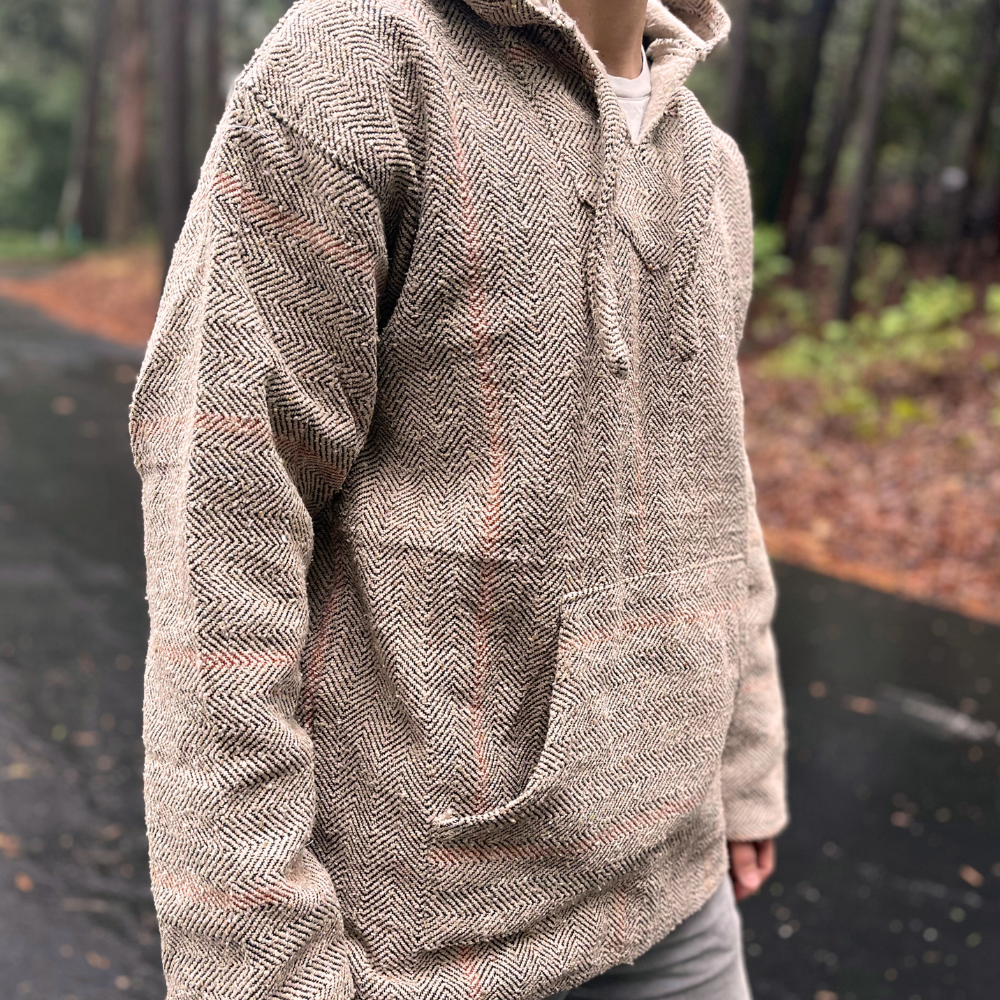 Baja Hoodie Mexican Pullover Sweater - Natural